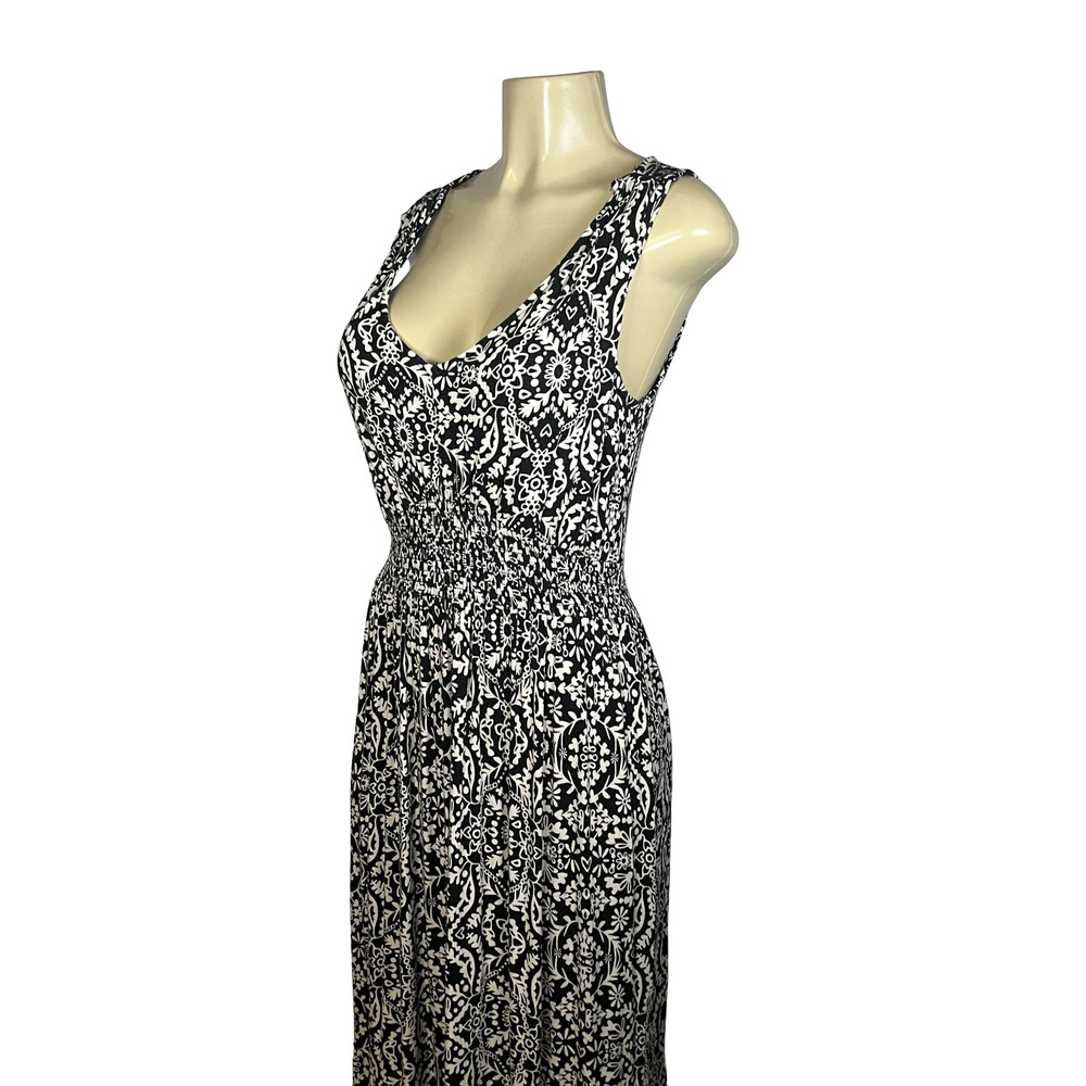 Seraphine Dress Womens 6 Black Floral Sleeveless Stretch Nursing Maternity‎ Maxi